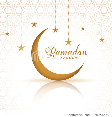 creative ramadan kareem moon and stars greeting design 76756549