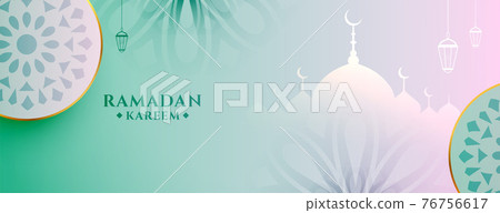 beautiful islamic style ramadan kareem eid mubarak banner design 76756617
