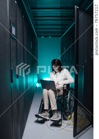 Disabled IT Engineer in Server Room Disabled IT Engineer in Server Room 76757217