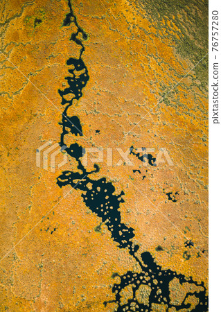 Miory District, Vitebsk Region, Belarus. The Yelnya Swamp. Upland And Transitional Bogs With Numerous Lakes. Elevated Aerial View Of Yelnya Nature Reserve Landscape. Famous Natural Landmark 76757280