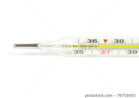 Thermometer isolated on white background. Thermometer isolated on white background. 76758003