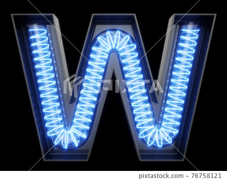 Light bulb alphabet character W font Light bulb alphabet character W font 76758121
