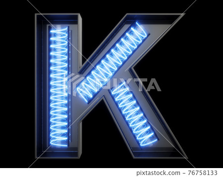 Light bulb alphabet character K font 76758133