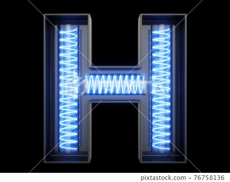 Light bulb alphabet character H font Light bulb alphabet character H font 76758136