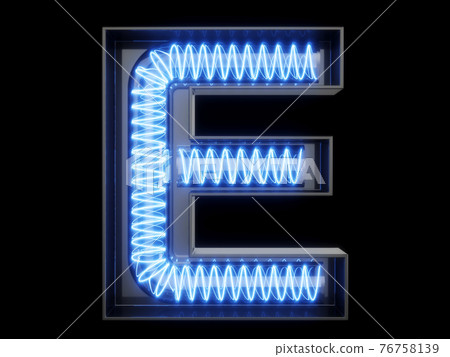 Light bulb alphabet character E font Light bulb alphabet character E font 76758139