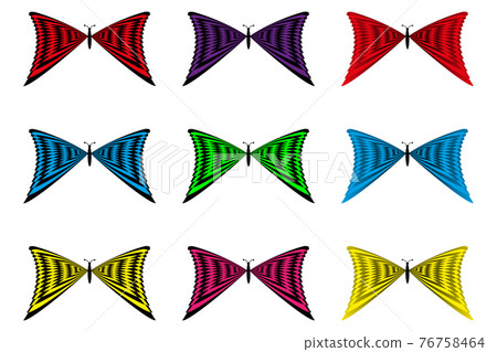 Set of butterflies silhouettes, 76758464