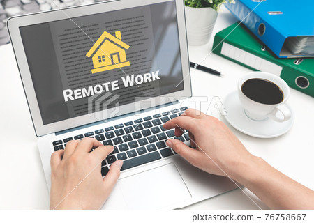 Home office or remotely working concept Home office or remotely working concept 76758667