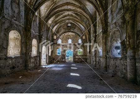 Abandoned church in Kayakoy village near Fethiye. Abandoned church in Kayakoy village near Fethiye. 76759219