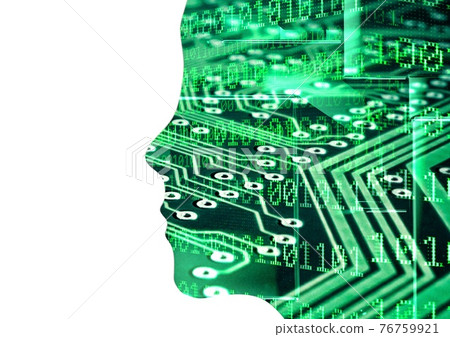 Abstract person profile silhouette Abstract person profile silhouette 76759921