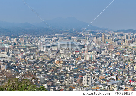 [Overlooking the city of Kokura from the Observatory of Bogenso (Adachi Park Observatory)] (High resolution version) Komonji, Kokurakita-ku, Kitakyushu-shi, Fukuoka 76759937