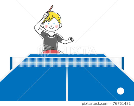一個白人男子打乒乓球的插圖 76761481