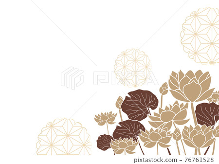 Lotus flower background material watercolor flower Buddha Japanese style Japanese pattern Japan 76761528