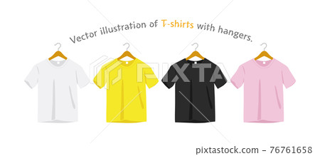 Simple illustration of a T-shirt hanging on a hanger 76761658
