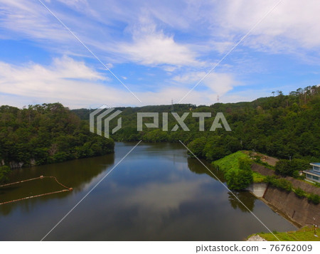 Aerial photograph at Murata Dam ~ Drone (Adachi Town, Shibata-gun, Miyagi Prefecture) 76762009