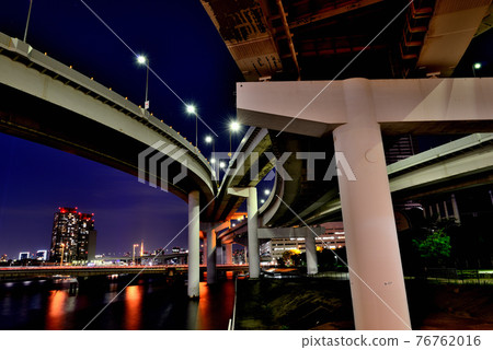 Tokyo Metropolitan Expressway Bay Line Ariake Junction Night View 76762016