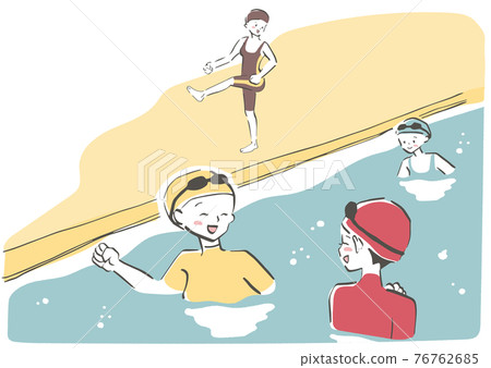 享受孕婦游泳聊天的樂趣 享受孕婦游泳聊天的樂趣 76762685