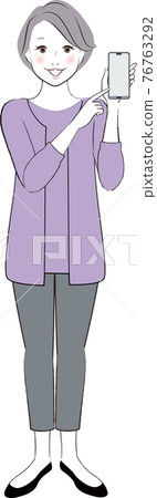 Grandmother, senior woman with a smartphone Grandmother, senior woman with a smartphone 76763292