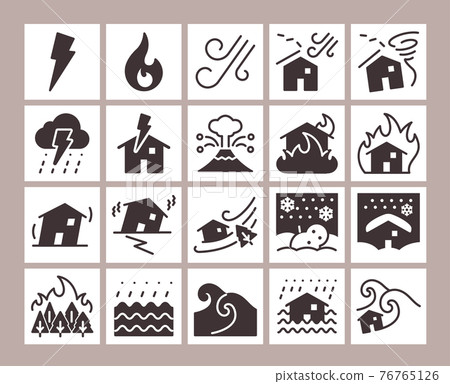 Disaster icon set 76765126