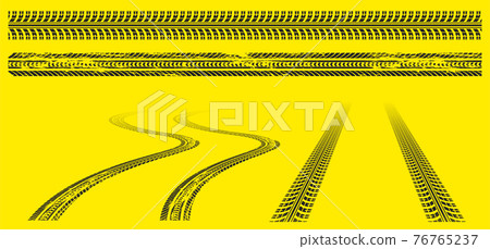Tires tracks, offroad grunge tyre prints pattern Tires tracks, offroad grunge tyre prints pattern 76765237