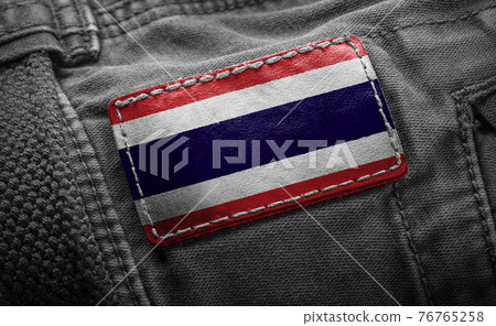 Tag on dark clothing in the form of the flag of the Thailand Tag on dark clothing in the form of the flag of the Thailand 76765258