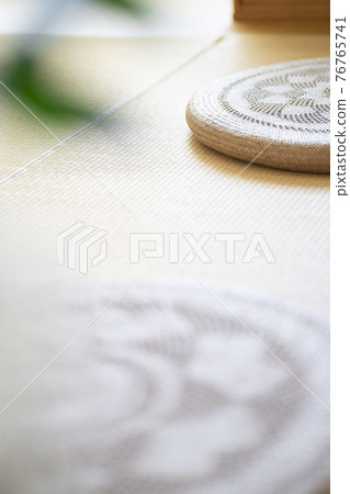 Scenery of a Japanese-style room with Panama cushions [Summer] 76765741