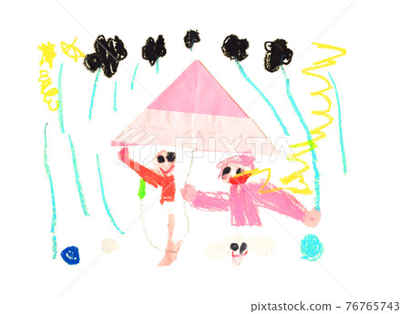Making an umbrella drawn by a child Making an umbrella drawn by a child 76765743