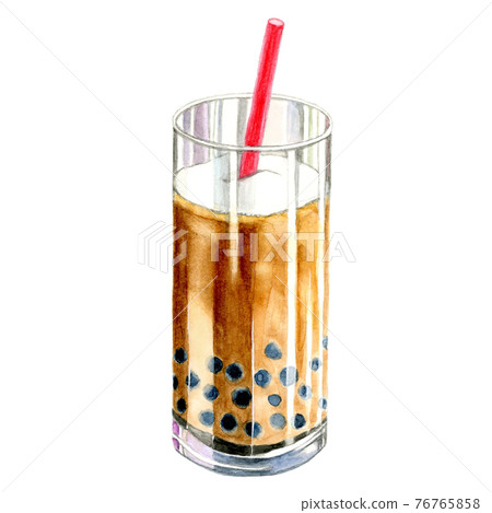 Tapioca milk tea [hand-painted watercolor] 76765858