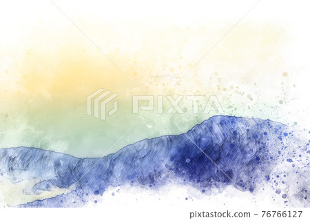Abstract mountains hill on watercolor illustration painting background. 76766127