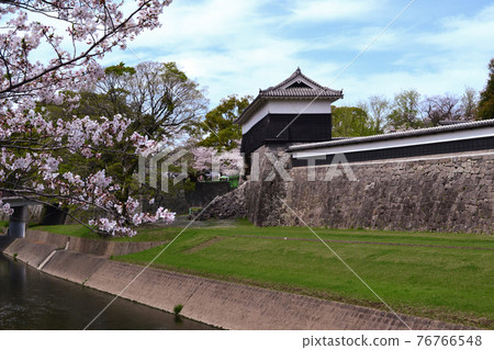 Kumamoto city area around Kumamoto Castle (Nagabei Street) Spring landscape 76766548
