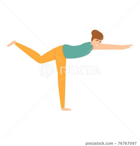 Pilates balance icon, cartoon style - Stock Illustration [76767097] - PIXTA