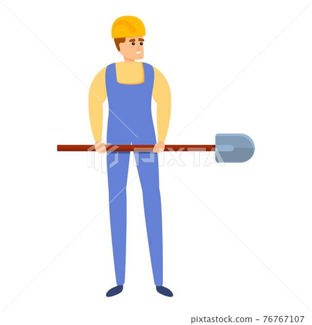 Builder work shovel icon, cartoon style Builder work shovel icon, cartoon style 76767107