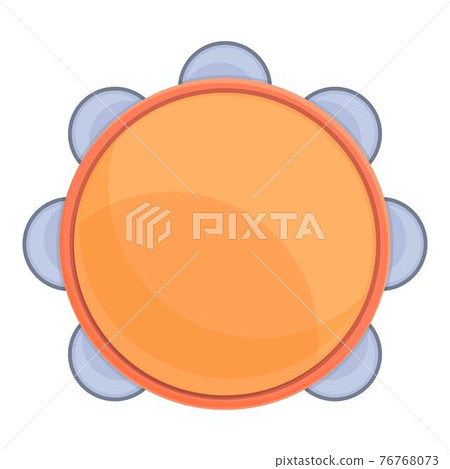 Tambourine orchestra icon, cartoon style 76768073