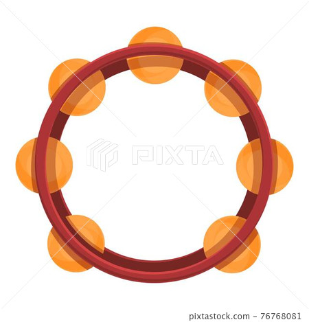 Tambourine sound icon, cartoon style 76768081