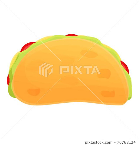 Traditional taco icon, cartoon style Traditional taco icon, cartoon style 76768124