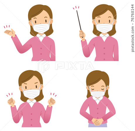 女人戴著口罩（上半身） 76768144