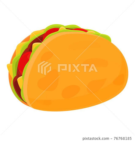 Spicy taco icon, cartoon style Spicy taco icon, cartoon style 76768185