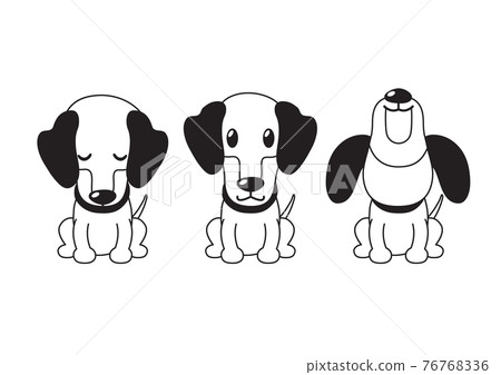 Cartoon character dachshund dog poses 76768336