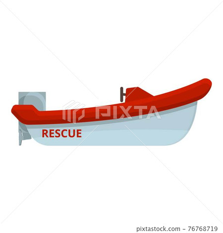 Motor rescue boat icon, cartoon style Motor rescue boat icon, cartoon style 76768719