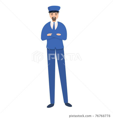 Attendant at escalator icon, cartoon style Attendant at escalator icon, cartoon style 76768778