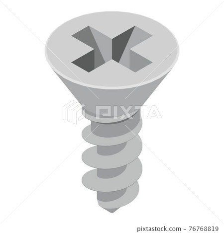Screw icon, isometric style Screw icon, isometric style 76768819
