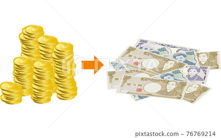 Image illustration for exchanging points for cash (horizontal position) 76769214