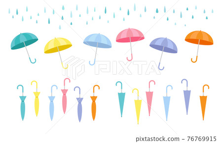 Set of colorful umbrellas - Stock Illustration [76769915] - PIXTA