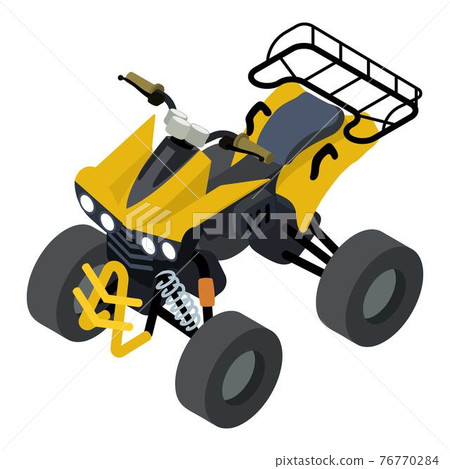 Top quad bike icon, isometric style Top quad bike icon, isometric style 76770284