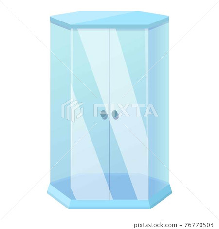 Shower stall compact icon, cartoon style 76770503