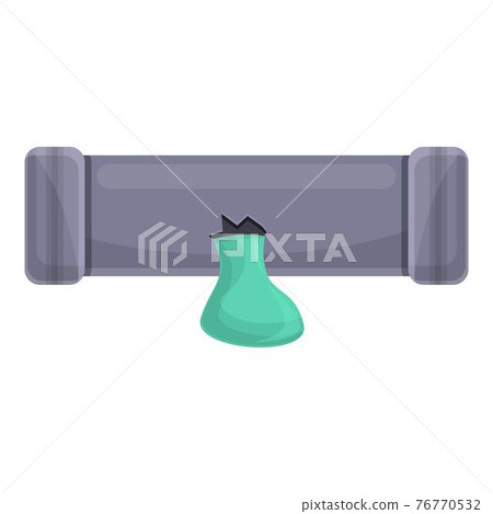 Sewerage pipe broken icon, cartoon style Sewerage pipe broken icon, cartoon style 76770532