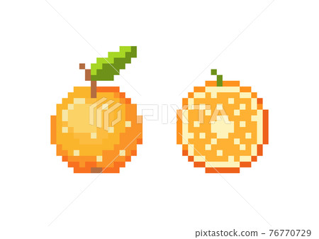 Pixel Art 8 Bit Video Game Fruit Icon Set Stock Vector