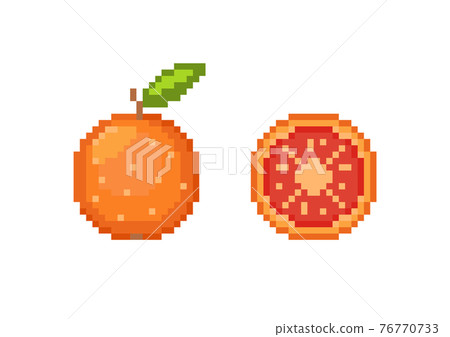 Pixel Art Orange Icon. 32x32 Pixels Stock Vector - Illustration of orange,  background: 180017798