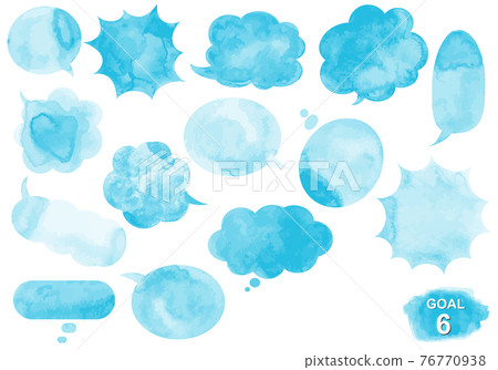 SDGs 目標 6 圖像指定彩色水彩氣球套裝 76770938