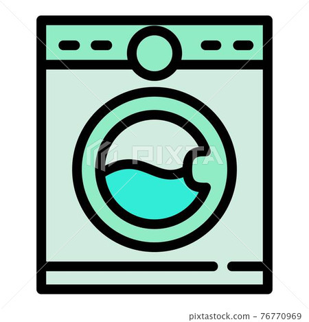 Wash machine icon, outline style Wash machine icon, outline style 76770969