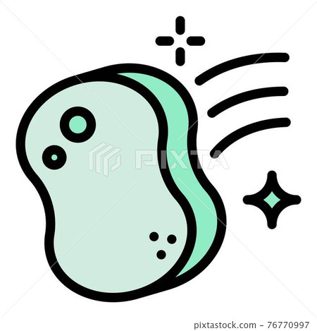 Cleaner sponge icon, outline style Cleaner sponge icon, outline style 76770997